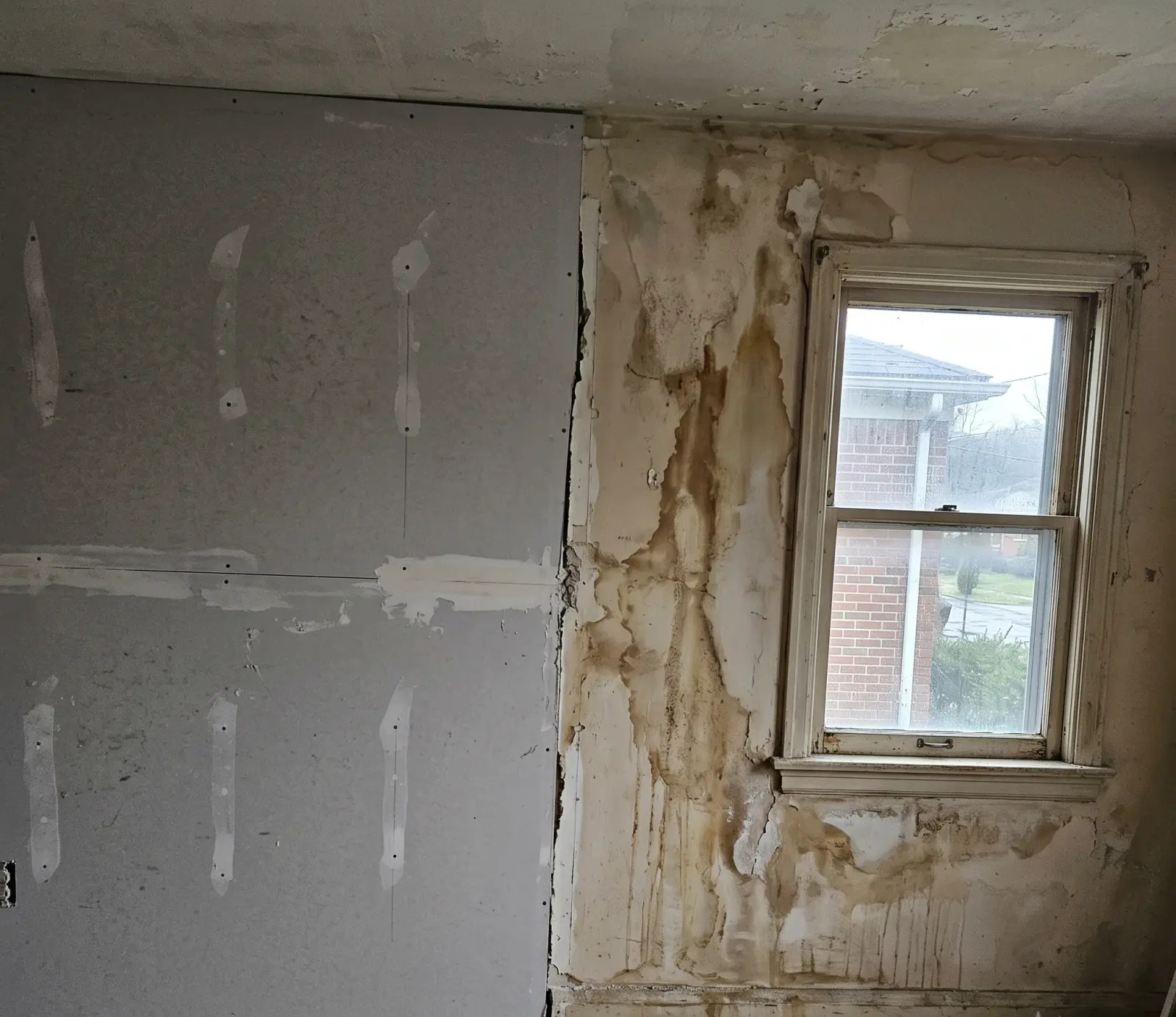 Professional water damage restoration technician treating a home foundation in Nashville, TN